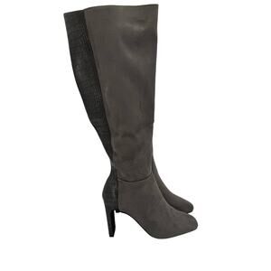 NEW Journee Collection Elisabeth Womens Half-Block Knee High Boots Gray Size 7.5